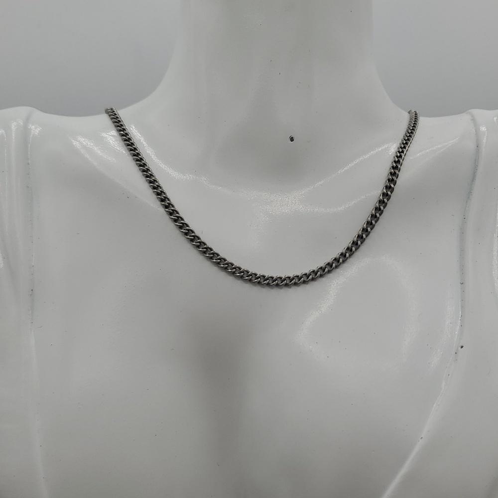 Elegant Silver Tone Chain Necklace 24 Inch  N3807